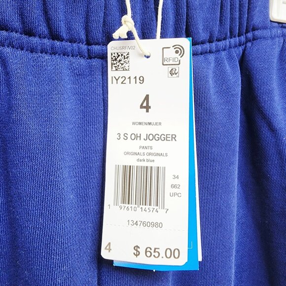 Adidas Originals Blue Track Pants With White Stripes Unisex Size 4 us S - Picture 7 of 10